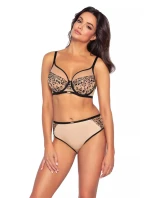 Dámské brazilky / kalhotky Retro 2061/B Tělová s černou - AVA