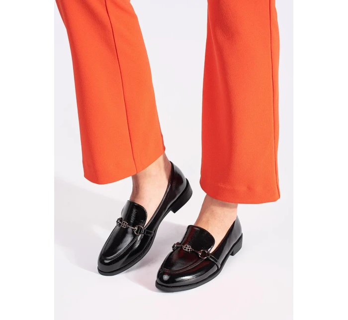 Klasické dámské černé  polobotky bez podpatku