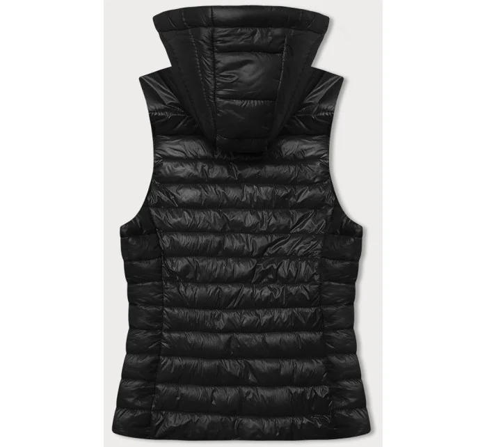 Černá prošívaná vesta s odepínací kapucí model 20828079 - J.STYLE Černá prošívaná vesta s odepínací kapucí model 20828079 - J.STYLE