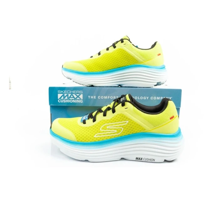 Skechers Max Cushioning pánská sportovní běžecká obuv light lime green