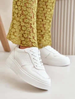 Dámské Tenisky Na Platformě S Dekorativním Šněrováním Bílé model 21667752 - Boto
