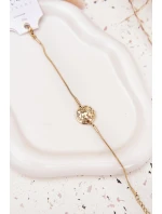 Dámský náramek s přívěskem model 21776927 s květinami zlatý - Boto Dámský náramek s přívěskem model 21776927 s květinami zlatý - Boto