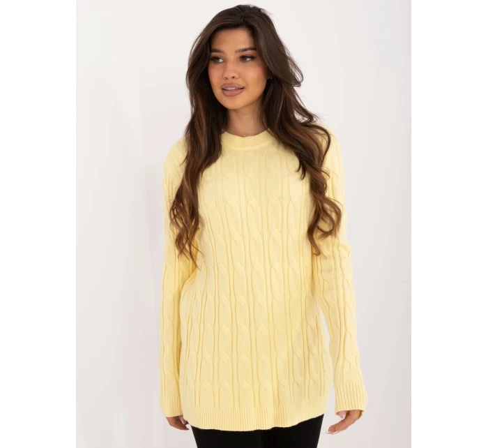 Sweter AT SW model 20461031 jasny żółty - FPrice Sweter AT SW model 20461031 jasny żółty - FPrice