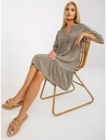 Šaty D73761M30214A5EN khaki barva