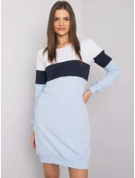 Dámské šaty RV SK model 17926413 bílé a modré - FPrice Dámské šaty RV SK model 17926413 bílé a modré - FPrice