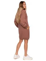M676 Svetr tunika se zipy - čokoládová M676 Svetr tunika se zipy - čokoládová