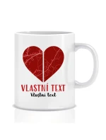 Personalizovaný klasický bílý keramický hrníček - dvě mapy jako srdce