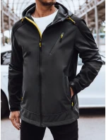 Pánský softshell s kapucí tmavě šedý FashionStreet TX4468
