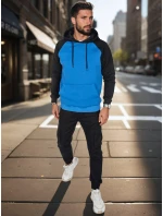 Pánská základní mikina s kapucí modrá Dstreet model 21985981 - FashionStreet