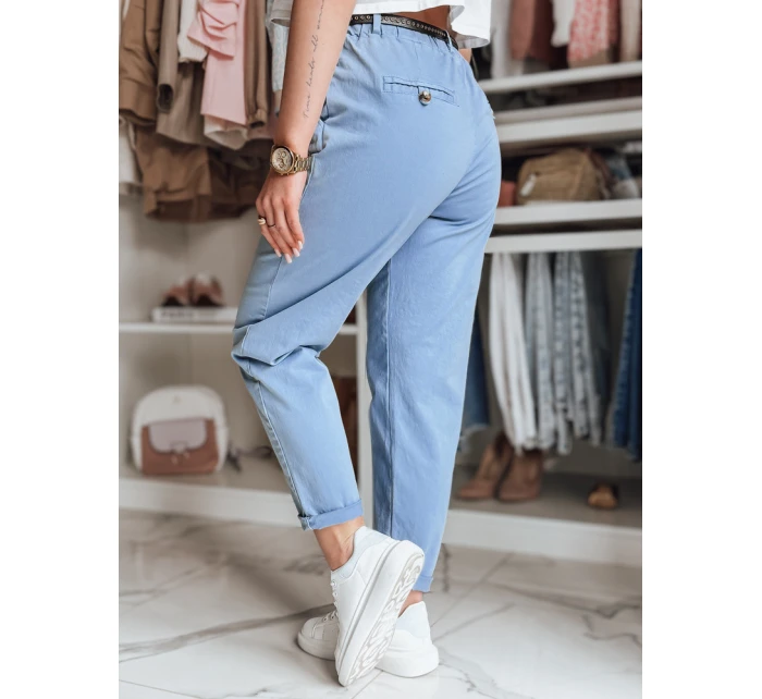 Dámské kalhoty chinos s páskem RELCIX modré FashionStreet UY2586