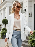 Dámské elegantní sako rozepínací bílé FashionStreet PY0143