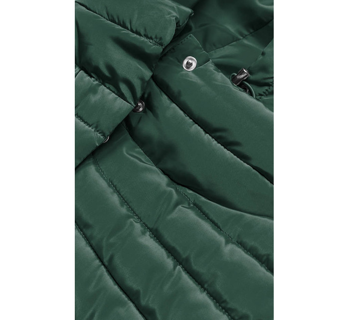 Zelená dámská bunda s látkovými stahovacími lemy (P22-6637-33)