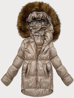 Dámská bunda bomber s kapucí S'West v béžové barvě (B8280-12)
