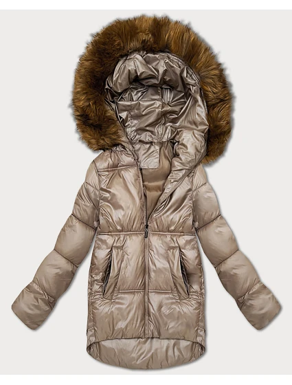 Dámská bunda bomber s kapucí S'West v béžové barvě (B8280-12) Dámská bunda bomber s kapucí S'West v béžové barvě (B8280-12)