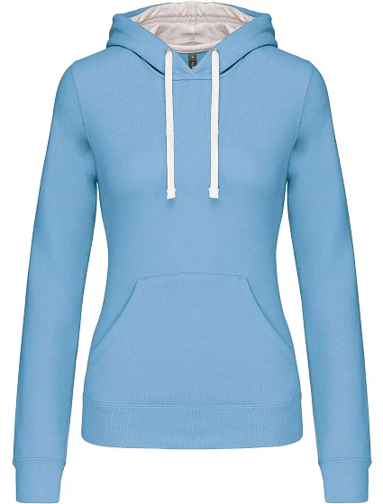 Kariban K 465 Dámská mikina s kontrastní kapucí 20.K465 sky blue/white Kariban K 465 Dámská mikina s kontrastní kapucí 20.K465 sky blue/white