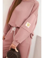 Komplet dámský máslový s volnou mikinou a kalhotami s nápisem LOVE khaki Komplet dámský máslový s volnou mikinou a kalhotami s nápisem LOVE khaki