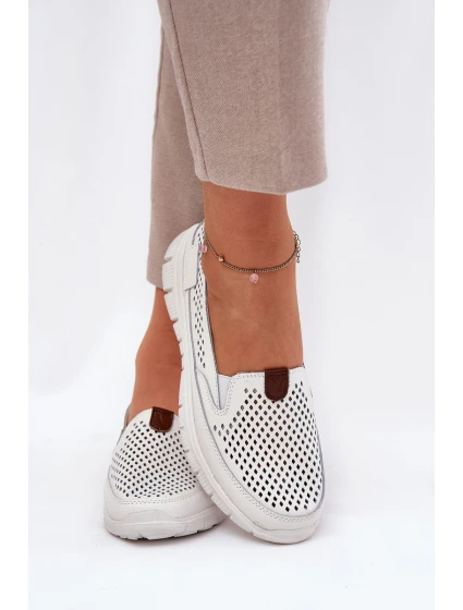 Baletky Z Přírodní Kůže  Bílé model 21690858 - VINCEZA
