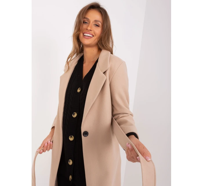 Płaszcz TW PL BI model 18987375 1.31 beżowy - FPrice Płaszcz TW PL BI model 18987375 1.31 beżowy - FPrice