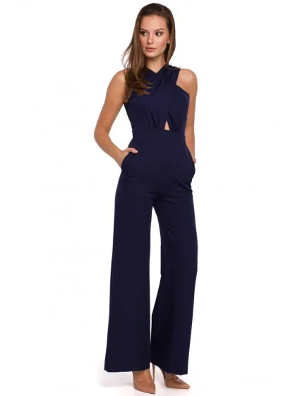 K029 Kombinéza s překříženými předními díly - tmavě modrá