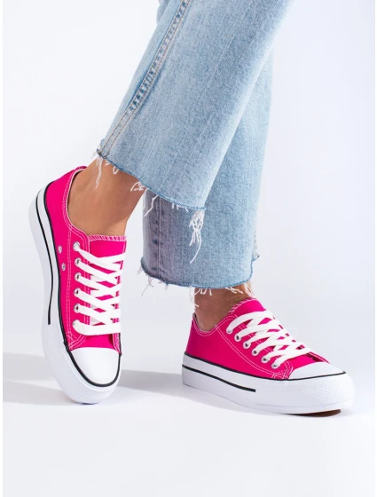 Krásné dámské tenisky růžové bez podpatku Krásné dámské tenisky růžové bez podpatku