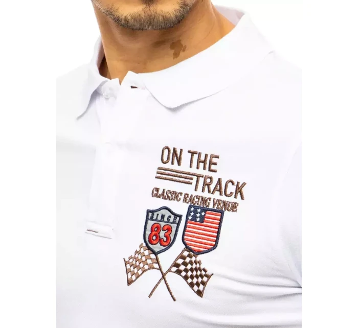 FashionStreet bílá vyšívaná polokošile PX0452 FashionStreet bílá vyšívaná polokošile PX0452