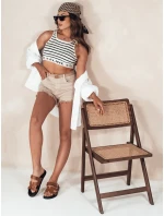 Dámské šortky beige Dstreet model 21977838 - FashionStreet Dámské šortky beige Dstreet model 21977838 - FashionStreet