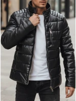 Pánská zateplená kožená bunda černá FashionStreet TX5115