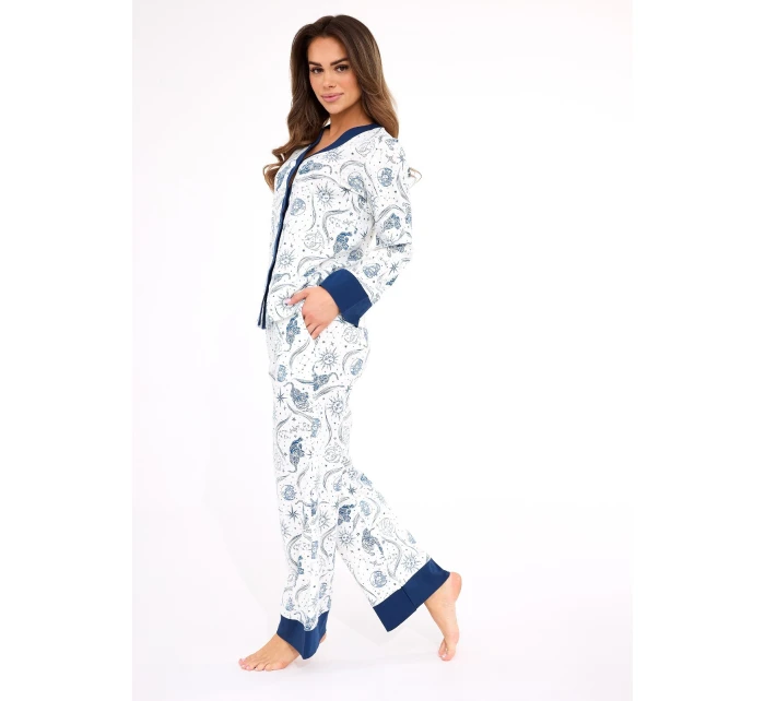 pyžamo model 21236412 Amber long/r S2XL dámské rozepínací - Cornette