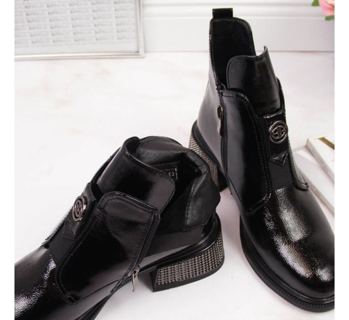 Filippo W PAW256 černé zdobené blokové boty