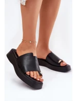 Dámské Pantofle Na Platformě S Dekorativním Detalem Černé model 21696863 - EVENTO