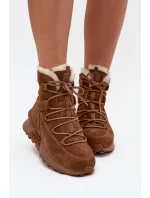 Dámské Sněhule Z Semiše S Kožíškem Big Star model 21706021 Hnědé - Big Star Shoes Dámské Sněhule Z Semiše S Kožíškem Big Star model 21706021 Hnědé - Big Star Shoes