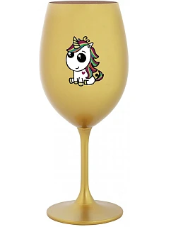 DUHOVÝ JEDNOROŽEC - zlatý pohár na víno 350 ml