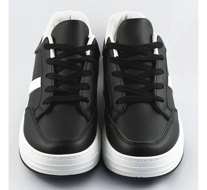 Černo-bílé dámské sportovní šněrovací boty (S070) Černo-bílé dámské sportovní šněrovací boty (S070)