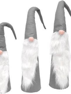 SADA ŠEDÝCH DEKORATIVNÍCH MIKULÁŠŮ 60, 70, 80 CM dětské