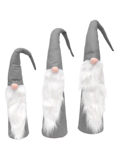 SADA ŠEDÝCH DEKORATIVNÍCH MIKULÁŠŮ 60, 70, 80 CM dětské