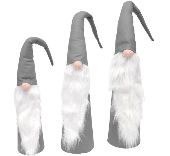 SADA ŠEDÝCH DEKORATIVNÍCH MIKULÁŠŮ 60, 70, 80 CM dětské