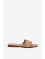 Dámské ploché sandály s pásky Eko Zamszové Béžové Florane