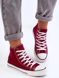 Dámské Klasické Vysoké Tenisky Bordó Remos