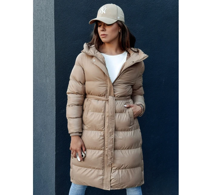 Dámský prošívaný kabát béžový Dstreet model 21978689 - FashionStreet Dámský prošívaný kabát béžový Dstreet model 21978689 - FashionStreet