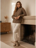 Dámský svetr béžový model 21982748 - Dstreet Dámský svetr béžový model 21982748 - Dstreet