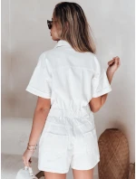 DINOZIA bílý džínový krátký overal FashionStreet EY2589