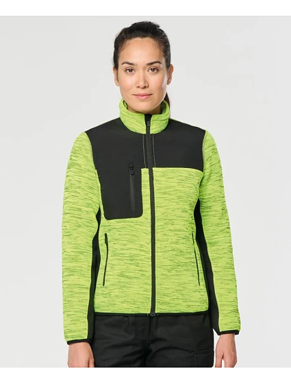 Dámská pracovní pletená fleecová bunda 20. fluorescent yellow melange/black model 22448848 - WK Dámská pracovní pletená fleecová bunda 20. fluorescent yellow melange/black model 22448848 - WK