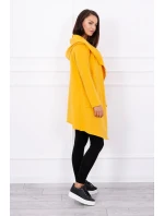 Volná bunda s kapucí v hořčicové barvě Volná bunda s kapucí v hořčicové barvě