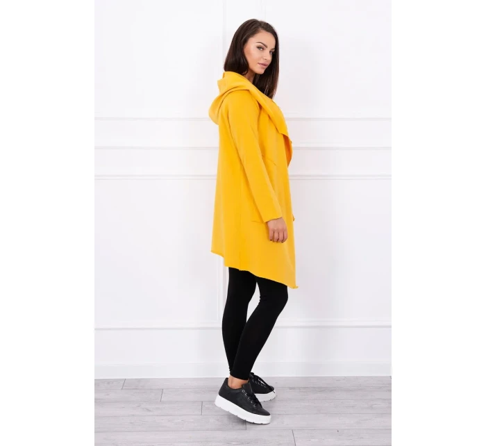Volná bunda s kapucí v hořčicové barvě Volná bunda s kapucí v hořčicové barvě