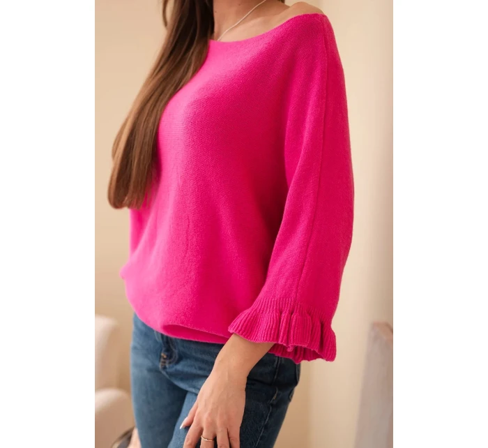 Dámský svetr typu model 21949280 s kulatým výstřihem fuchsie - K-Fashion Dámský svetr typu model 21949280 s kulatým výstřihem fuchsie - K-Fashion