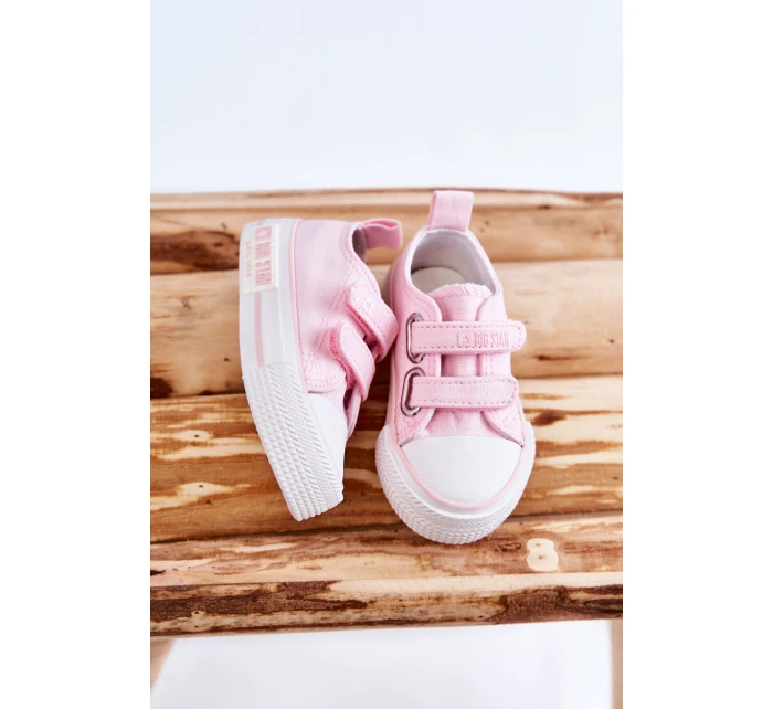Dětské látkové tenisky se suchým zipem BIG STAR model 21594938 Růžová - Big Star Shoes Dětské látkové tenisky se suchým zipem BIG STAR model 21594938 Růžová - Big Star Shoes
