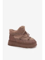 Dámské Sněhule Na Platformě S Kožíškem  Hnědé model 21705918 - Big Star Shoes