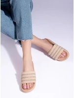 Módní dámské nazouváky hnědé bez podpatku Módní dámské nazouváky hnědé bez podpatku