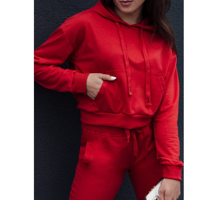 TRENDHOOD dámská mikina s kapucí červená FashionStreet BY1312 TRENDHOOD dámská mikina s kapucí červená FashionStreet BY1312