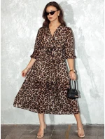 Dámské midi šaty v jedné velikosti s leopardím potiskem Dstreet model 21982074 - FashionStreet